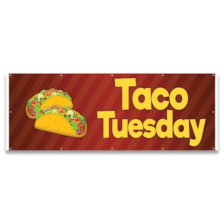 Signmission Taco Tuesday Banner Concession Stand Food Truck Single Sided B-120-30161